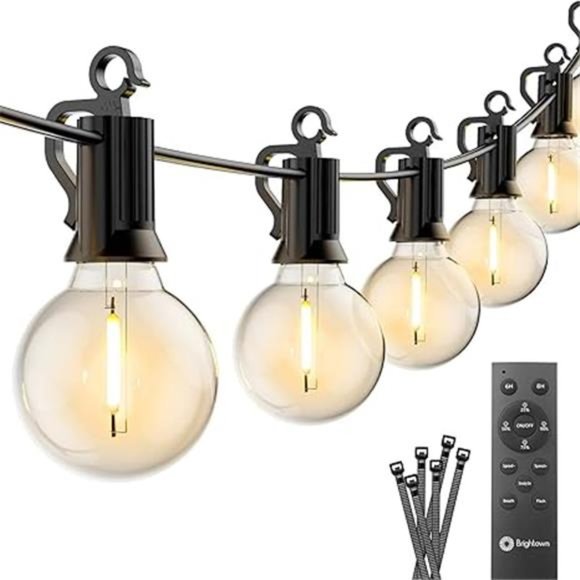 Outdoor String Lights with Remote, 38Ft(28+10) Patio Lights Outdoor Waterproof - Picture 1 of 7